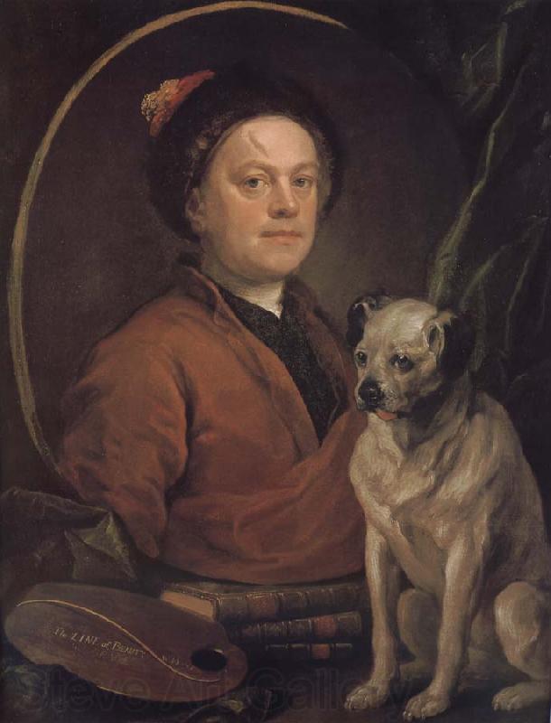 William Hogarth The artist and his dog Norge oil painting art